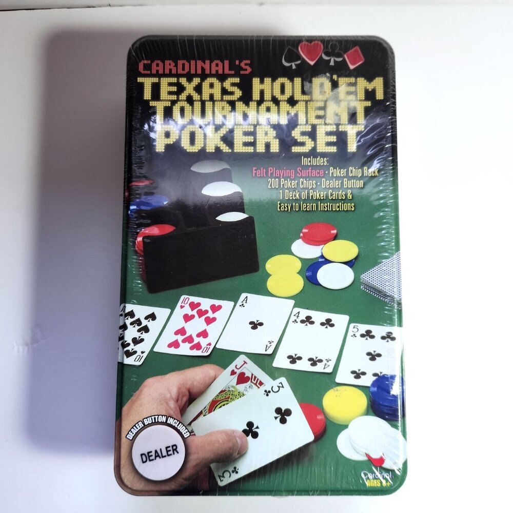 Cardinals Texas Holdem Tournament Poker Set New Factory Sealed in Metal Tin 2003